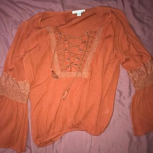 Bohemian long sleeve crop